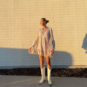 Free People Lost In You Printed Tunic Dress